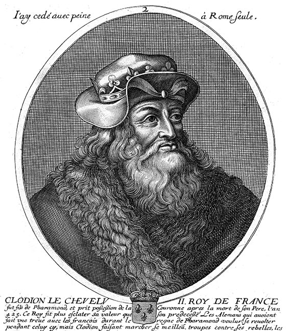 Clodion le chevelu (?-v.450), chef des Francs de 428 à sa mort