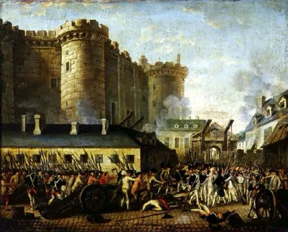 La prise de la Bastille le 14 juillet 1789 par Jean Baptiste Lallemand (musée Carnavalet)